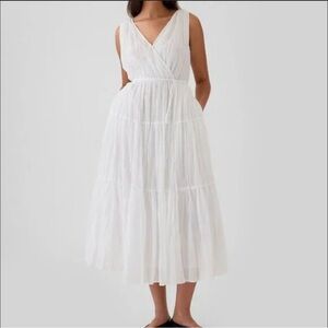 Gap Pleated Tiered Midi Dress